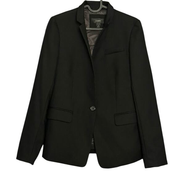 J.CREW Wool Blend Original Schoolboy Single breasted Blazer Jacket Black-Size 4 - Picture 1 of 5
